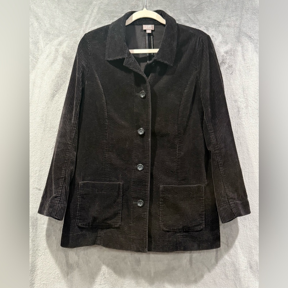 J. Jill Black Corduroy Button Front Jacket 100% Cotton Women’s‎ Size S